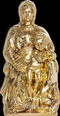 2020 Cook Islands $20 Madonna of Bruges 3oz Gilded Silver Coin