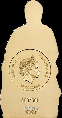 2020 Cook Islands $20 Madonna of Bruges 3oz Gilded Silver Coin