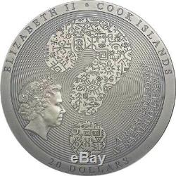 2020 Cook Islands 3 oz Dendera Zodiac High Relief Antique Finish Silver Coin