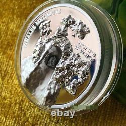 2020 Cook Islands 33mm Space meteorite inlaid silver coin 1oz HOT