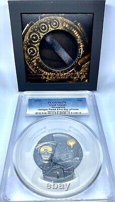 2020 Cook Islands 3oz Antiqued Silver Steampunk High Relief $20