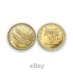 2020 Cook Islands $5 Double Eagle 1/10th Ounce. 24 Pure Gold Collector Coin