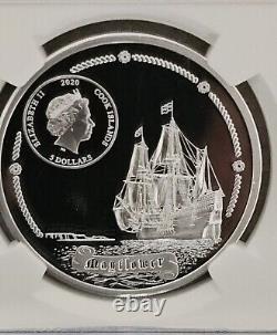 2020 Cook Islands $5 Mayflower Voyage 400th Anniversary NGC PL 70 Don Everhart