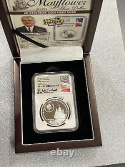 2020 Cook Islands $5 Mayflower Voyage Proof Silver Coin NGC PL70 Don Everhart