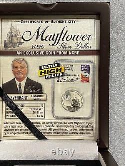 2020 Cook Islands $5 Mayflower Voyage Proof Silver Coin NGC PL70 Don Everhart