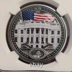 2020 Cook Islands $5 The White House. 999 Silver Ultra High Relief NGC PF70 UC