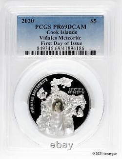 2020 Cook Islands $5 Vinales Meteorite High Relief 1oz Silver PCGS PR69DCAM