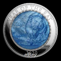 2020 Cook Islands 5 oz Silver Mother of Pearl Year of the Rat SKU#191301