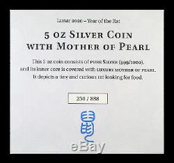 2020 Cook Islands 5 oz Silver Mother of Pearl Year of the Rat SKU#191301