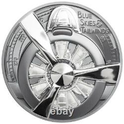 2020 Cook Islands Airplane Propeller Black High Relief 2 oz Silver Proof $10 Coi