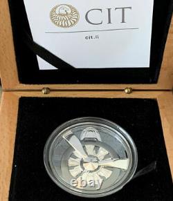 2020 Cook Islands Airplane Propeller Black High Relief 2 oz Silver Proof $10 Coi
