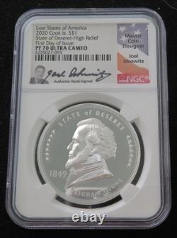 2020 Cook Islands Lost States of America 4 Coin Set NGC Graded PF70