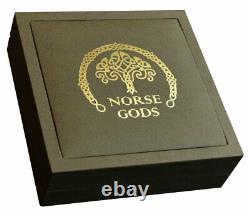 2020 Cook Islands Norse Gods Thor 2 oz Silver with Gold Plating Antiqued $1 Coin