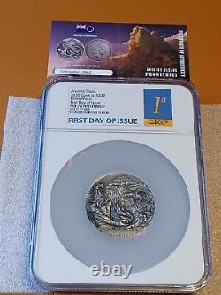 2020 Cook Islands Prometheus 3 Oz Ngc Certified Ms70first Day Of Issue Very Rare