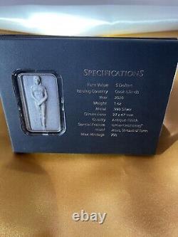 2020 Cook Islands Shroud of Turin 5$ 1oz Silver Bar Antiqued/Smartminted
