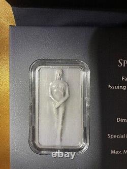 2020 Cook Islands Shroud of Turin 5$ 1oz Silver Bar Antiqued/Smartminted