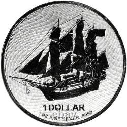 2020 Cook Islands Silver Bounty Sailing Ship 1 oz $1 BU 20 Coin Mint Tube