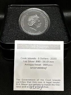 2020 Cook Islands Still Trapped 2nd 1oz Silver Low Montage. 999