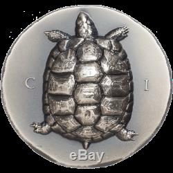 2020 Cook Islands Tortoise High Relief $5 1 oz. Silver Coin 999 Mintage
