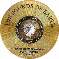 2020 Cook Islands, VOYAGER GOLDEN RECORD, The Sounds of Earth, Silver, $2