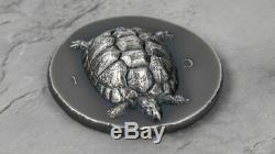 2020 Cook islands $5 TORTOISE, Ultra high relief 1 oz. 999 Silver coin