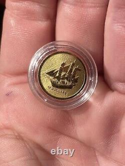 2020 HMS Bounty Cook Islands 1/10th Ounce Gold Coin. 999 $10 Face Value