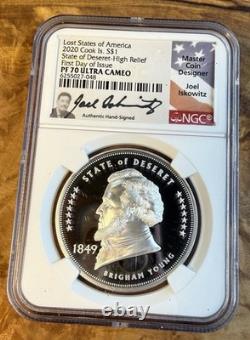 2020 Lost States of America State of Deseret Brigham Young NGC PF 70 Rare