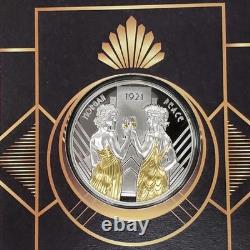 2021 $1 Cook Islands 1 oz. 999 Silver Gilded Proof Morgan & Peace COA Q3913