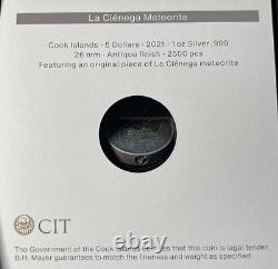 2021 1 Oz 999 Silver Cook Islands La Cienega Meteorite CIT Real Meteor Piece