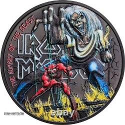 2021 1 Oz Silver $5 Cook Islands The Number Of The Beast IRON MAIDEN Coin