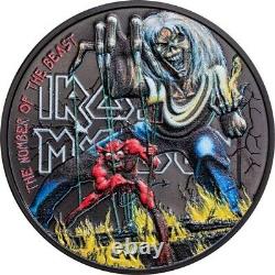 2021 1 Oz Silver $5 Cook Islands The Number Of The Beast IRON MAIDEN Coin