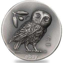 2021 1 oz Silver Athena's Owl Tetradrachm Numismatic Icons Coin Cook Islands