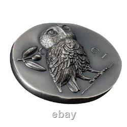 2021 1 oz Silver Athena's Owl Tetradrachm Numismatic Icons Coin Cook Islands