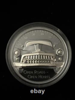 2021 $10 Classic Car Open Roads, Mintage. 999 Coins, Cook Islands, 2oz Silver