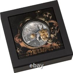 2021 3 Oz Silver $20 Cook Islands JET PACK Steampunk Gilded Antique Finish Coin