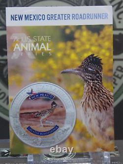 2021 $5 Cook Island 7K Metals U. S. Animals New Mexico ROADRUNNER NGC MS70 #023