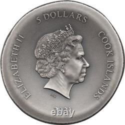 2021 $5 Cook Islands, ATHENA'S OWL 1oz 999 Silver Coin withBox&COA