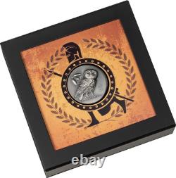 2021 $5 Cook Islands, ATHENA'S OWL 1oz 999 Silver Coin withBox&COA