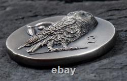 2021 $5 Cook Islands, ATHENA'S OWL 1oz 999 Silver Coin withWindowed Box & COA