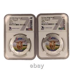 2021 $5 Cook Islands Silver US State Animal Series TEXAS LONGHORN NGC MS70 5A