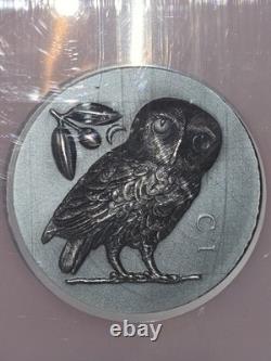 2021 5oz Cook Islands $25 Athena's Owl Ultra High Relief MS70 Only 555 Minted