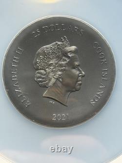 2021 5oz Cook Islands $25 Athena's Owl Ultra High Relief MS70 Only 555 Minted