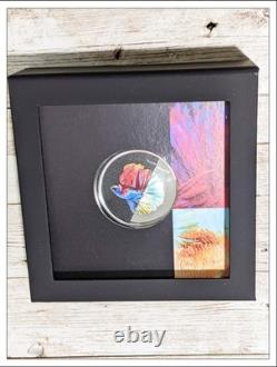 2021 CIT Cook Islands Eclectic Nature Fighting Fish. 999 1 oz. Silver $5 Coin