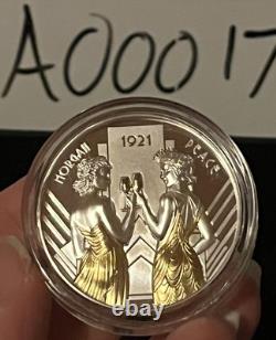 2021 CIT Cook Islands Morgan & Peace 1oz Silver Gilded Proof Coin GR Reserve LTD