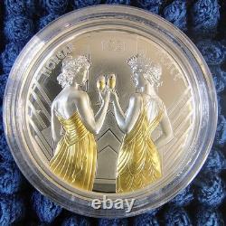 2021 CIT Cook Islands Morgan & Peace 1oz Silver Gilded Proof Coin GR Reserve LTD