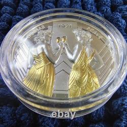 2021 CIT Cook Islands Morgan & Peace 1oz Silver Gilded Proof Coin GR Reserve LTD