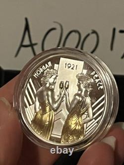 2021 CIT Cook Islands Morgan & Peace 1oz Silver Gilded Proof Coin GR Reserve LTD