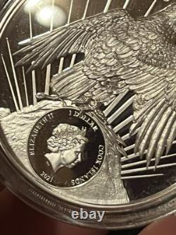 2021 CIT Cook Islands Morgan & Peace 1oz Silver Gilded Proof Coin GR Reserve LTD