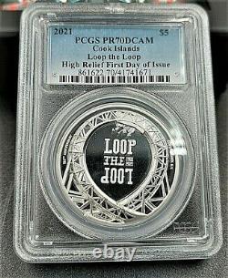 2021 COOK ISLANDS LOOP The LOOP High Relief 1oz SILVER PROOF COIN PCGS PR70 FDI