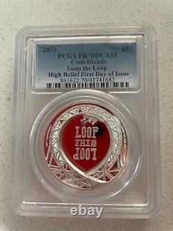 2021 COOK ISLANDS LOOP The LOOP High Relief 1oz SILVER PROOF COIN PCGS PR70 FDI